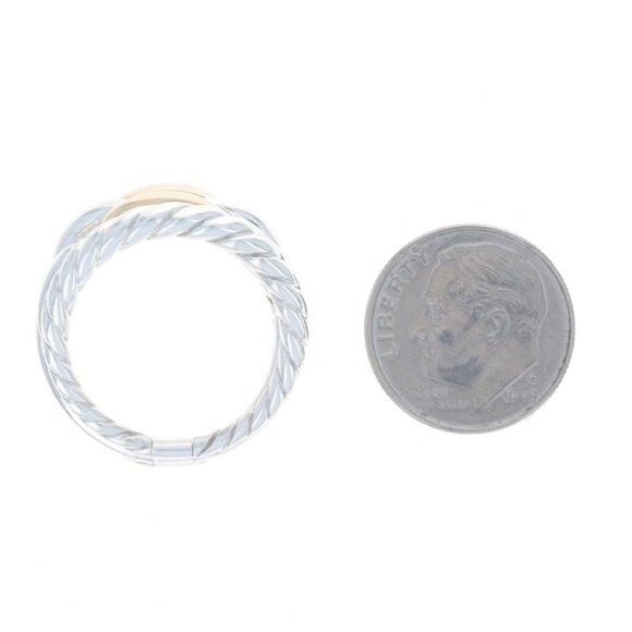 David Yurman Wellesley Chain Link Statement Band - 925 18k SZ 7 Ring - Picture 7 of 9